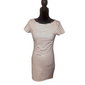 Sugarlips Black and White Striped Mini Dress- extra small